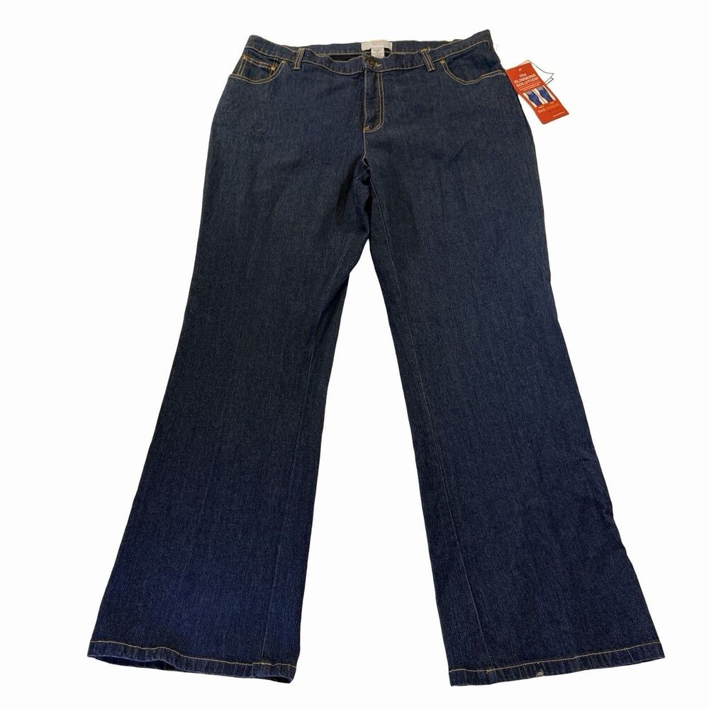 Sag Harbor Jeans Women's Size 18W Dark Wash Deep Indigo Bootcut Slimming NEW